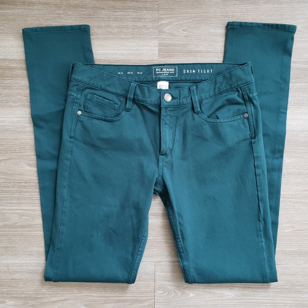 FC Jeans Skin Tight Green Blue Skinny Jeans